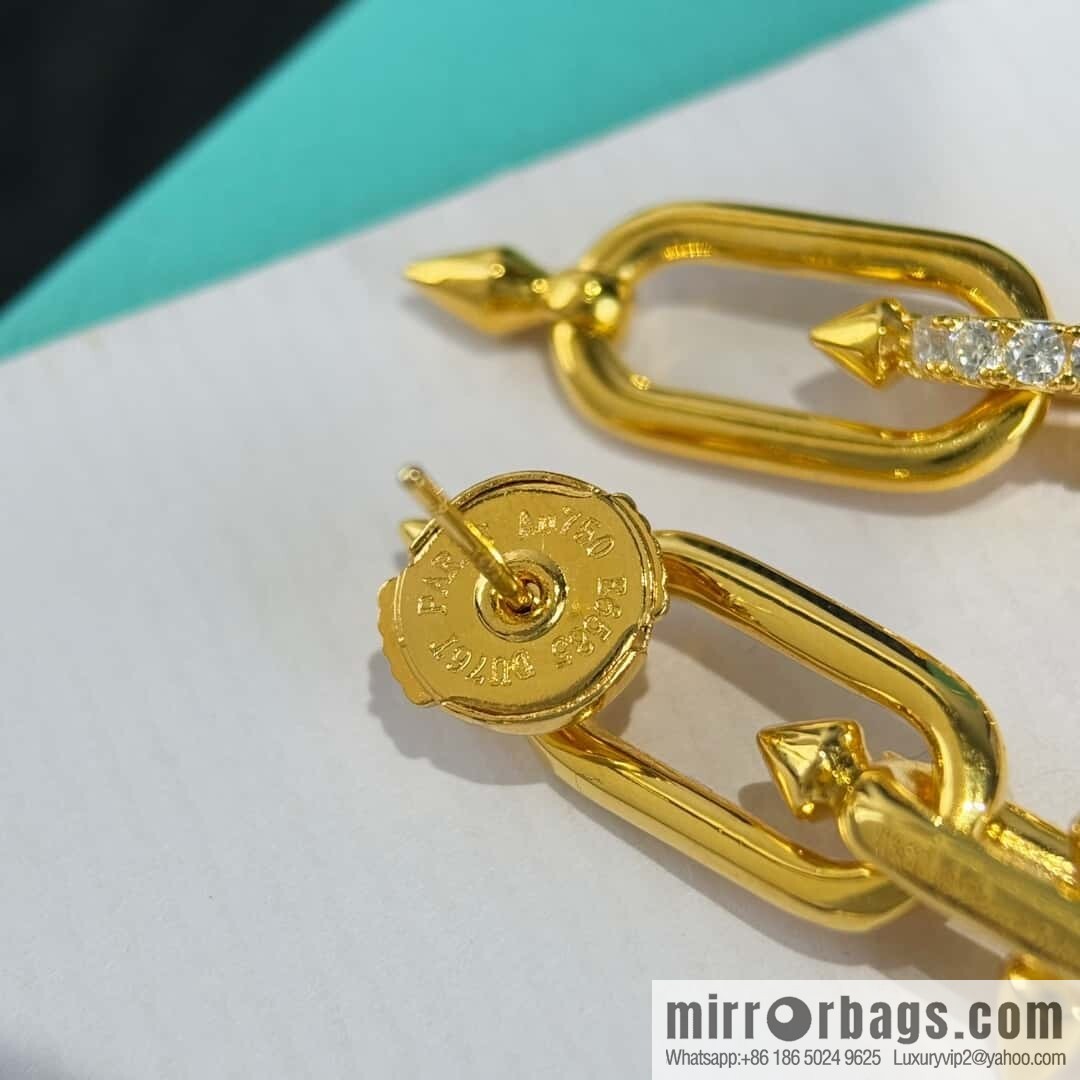 ❗️New ❗️ ☀️ Tiffany & co Tiffany Titan Jewelry Collection Tiffany Titan by Pharrell Williams Trident Gun Gold Stud Earrings ☀️