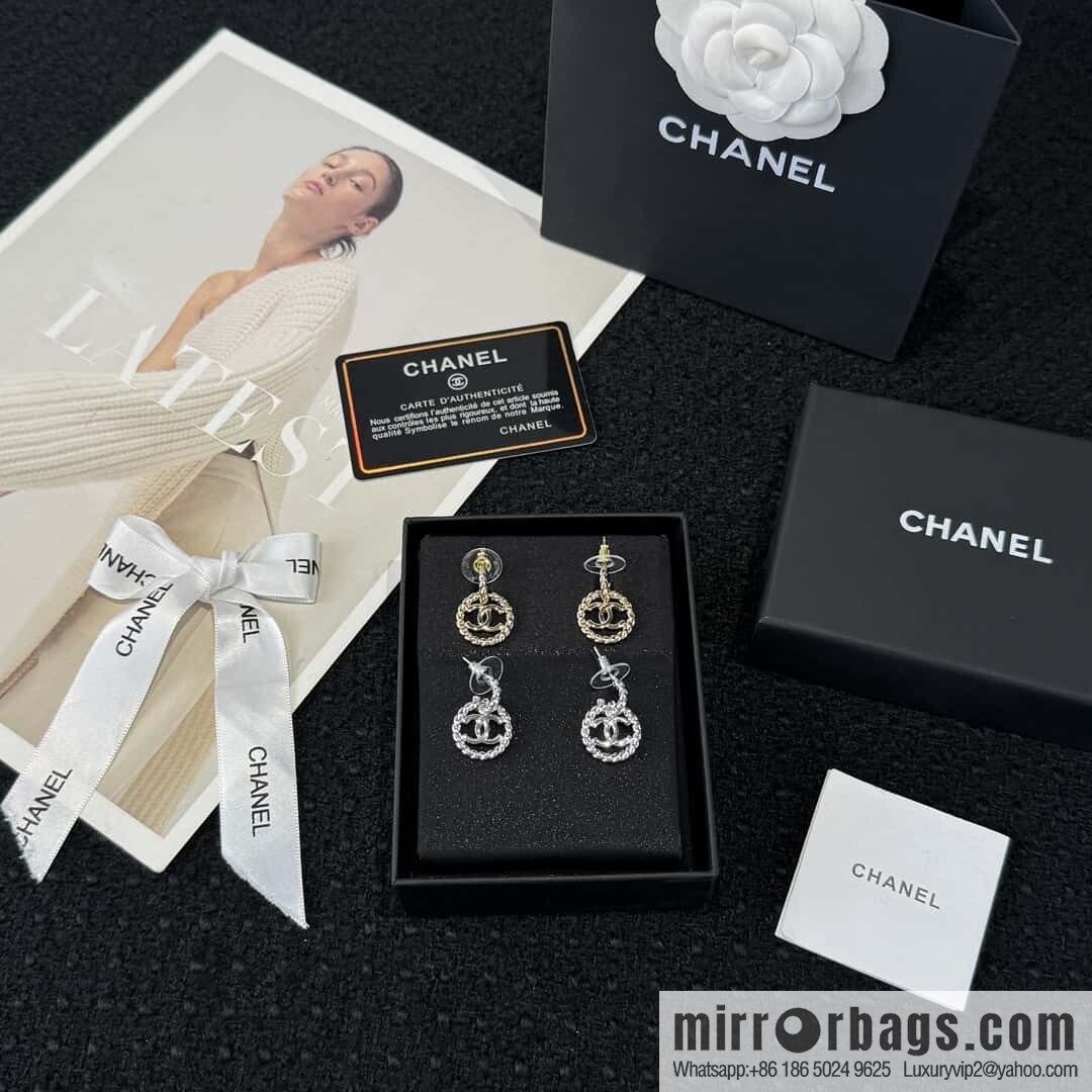 ❗️New ❗️☀️ New ☑️ Chanel C2 double c round hemp rope stud earrings ☀️