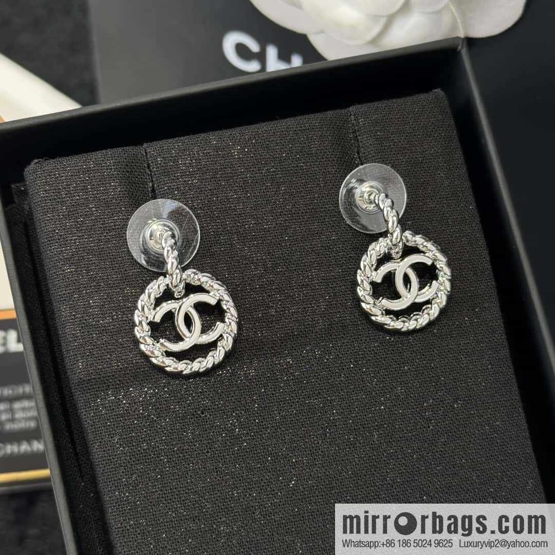 ❗️New ❗️☀️ New ☑️ Chanel C2 double c round hemp rope stud earrings ☀️