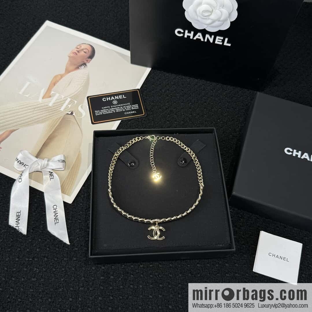 ❗️New ❗️ ☀️ New ☑️ Chanel Double C Black Leather Rope Collar Collar Necklace ☀️