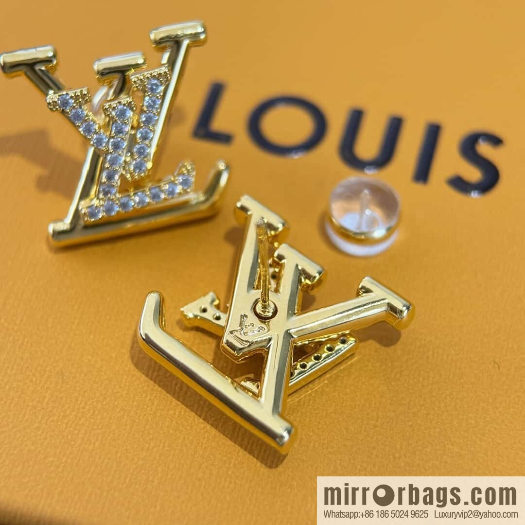❗️New ❗️ ☀ Louis Vuitton LV full diamond letter stud earrings ☀