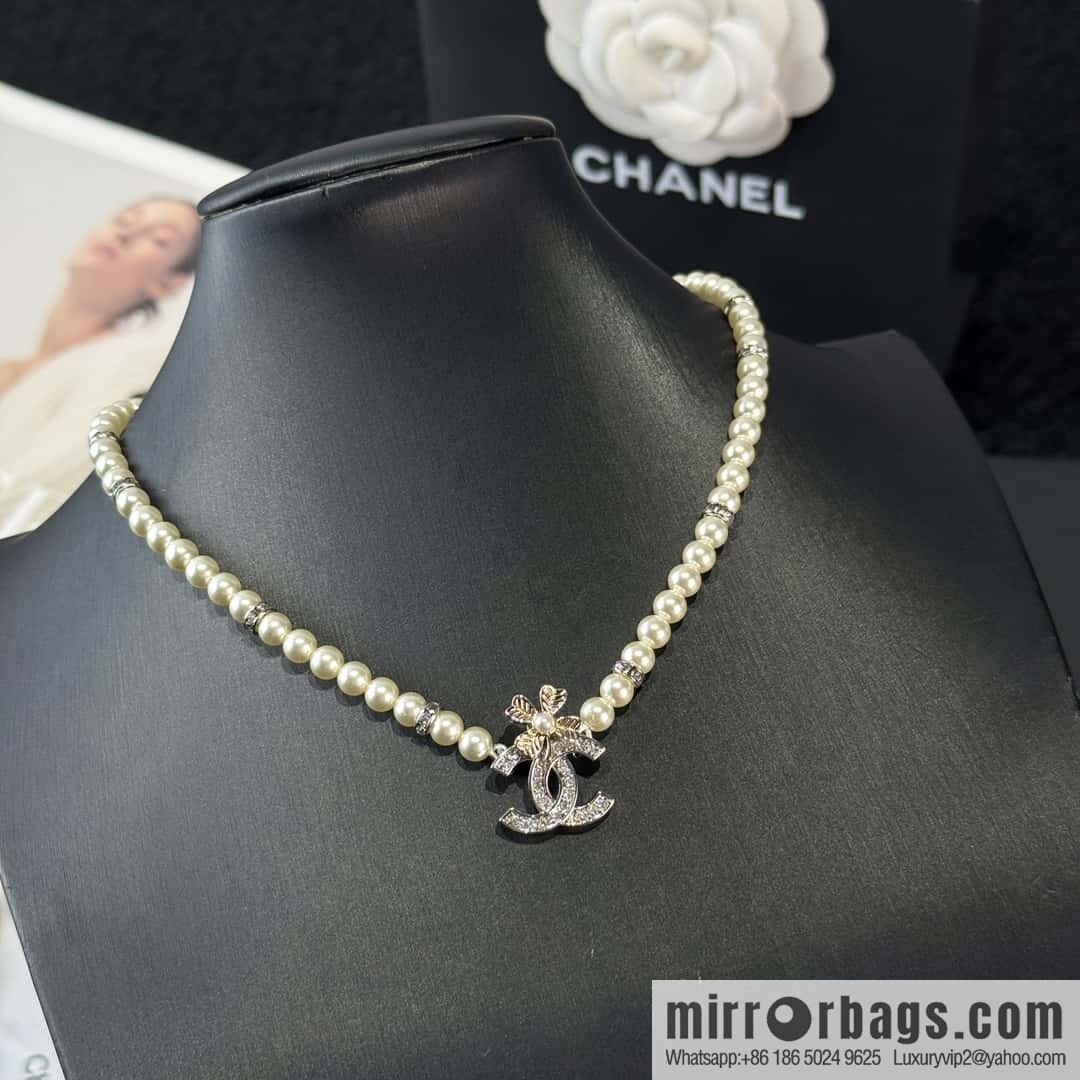 ❗️New ❗️☀️ New ☑️ Chanel Double C Clover Pearl Necklace ☀️