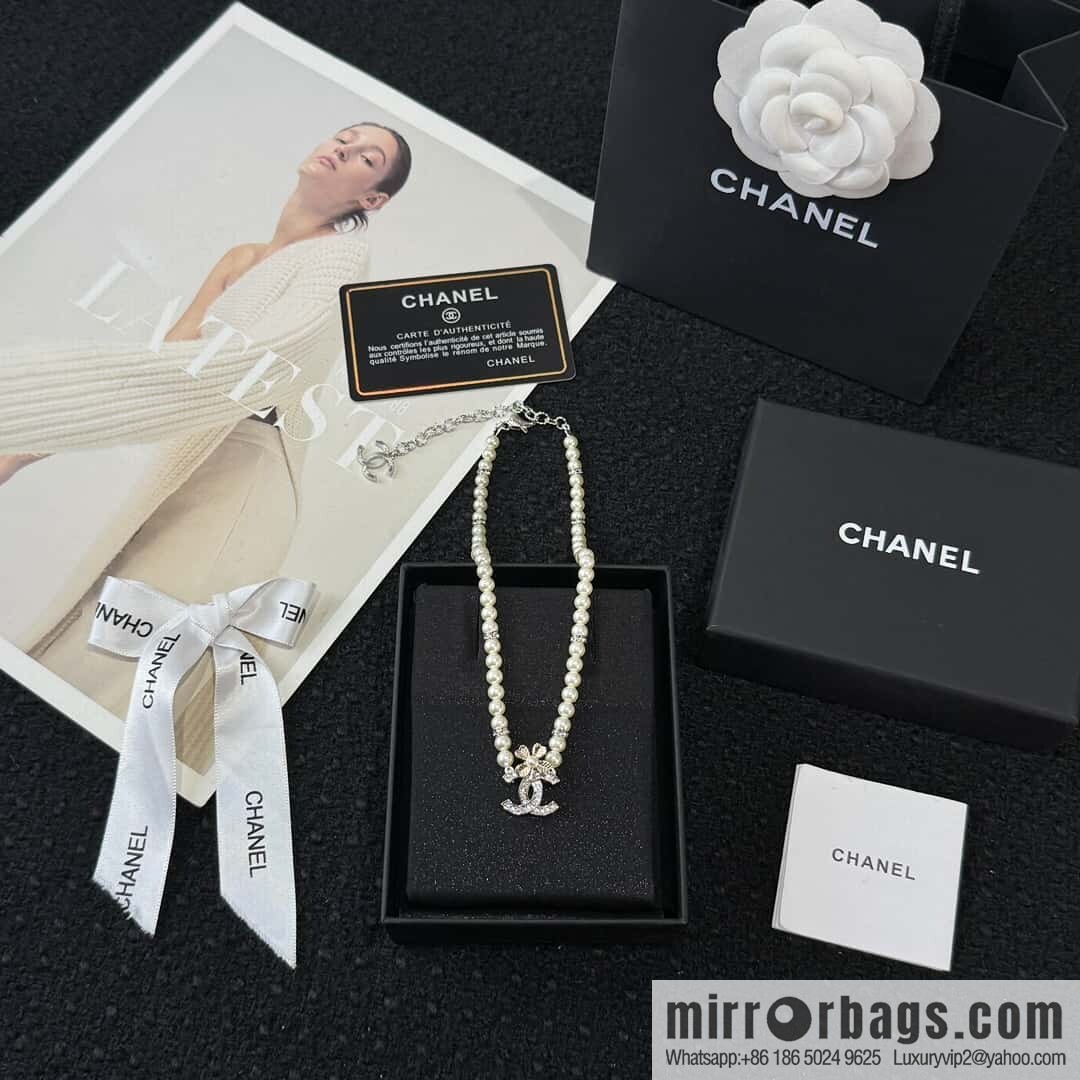 ❗️New ❗️☀️ New ☑️ Chanel Double C Clover Pearl Necklace ☀️