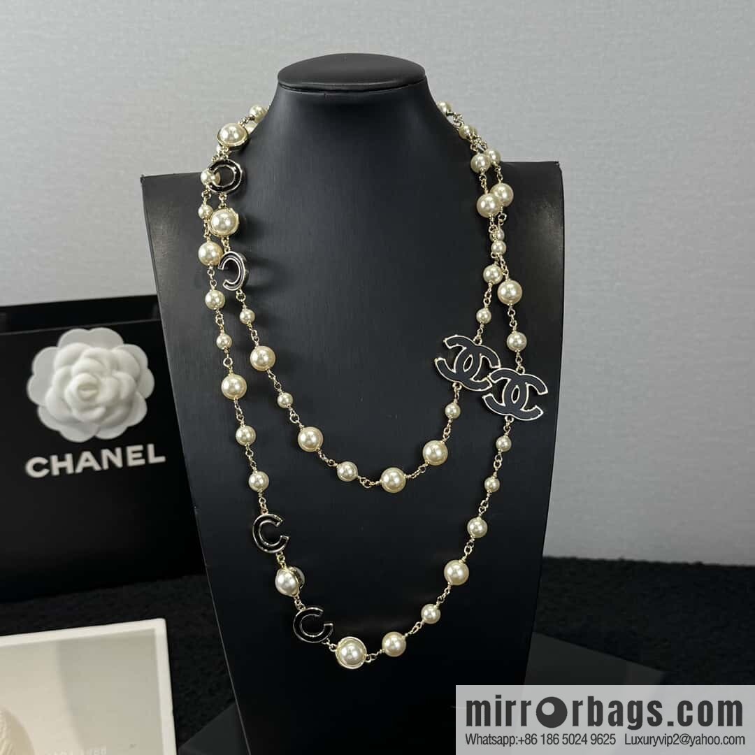 ❗️New ❗️☀️ new ☑️ Chanel double c pearl coco necklace sweater chain ☀️