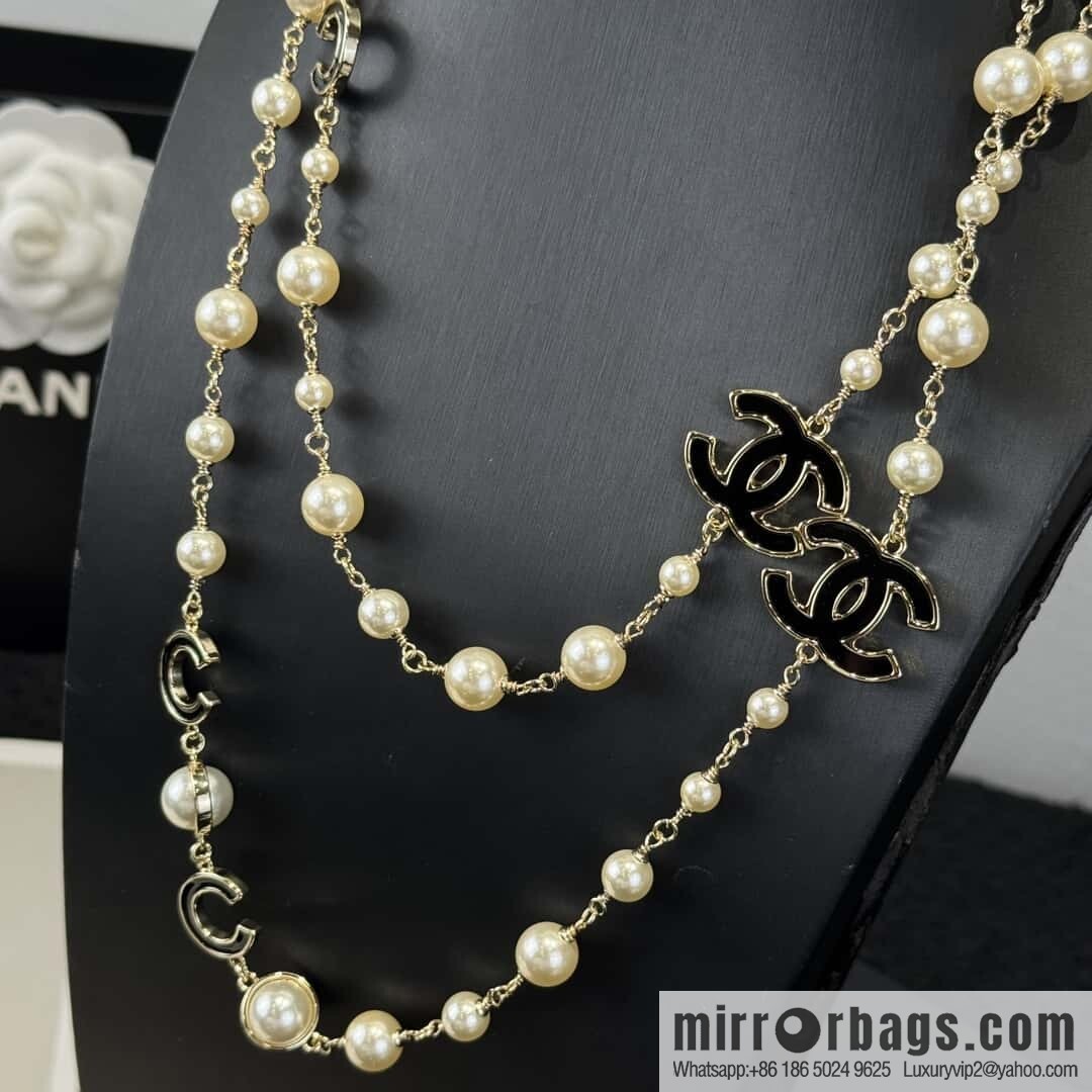 ❗️New ❗️☀️ new ☑️ Chanel double c pearl coco necklace sweater chain ☀️