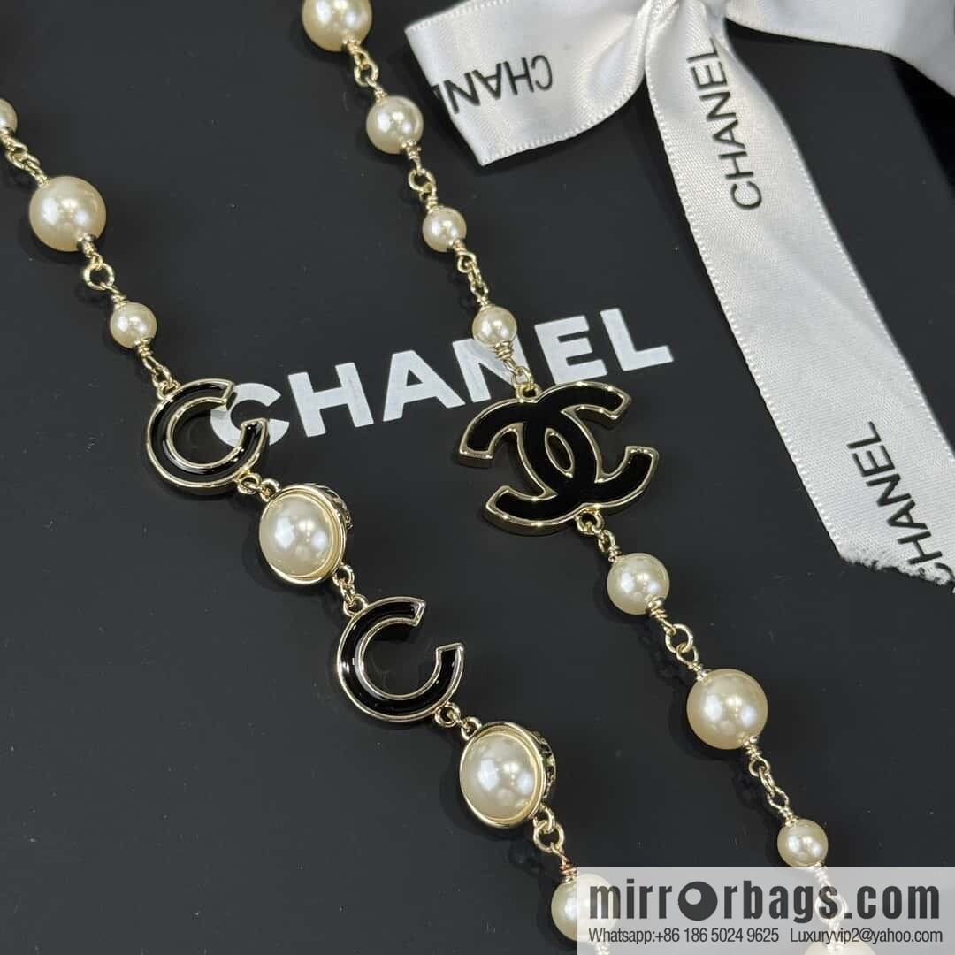❗️New ❗️☀️ new ☑️ Chanel double c pearl coco necklace sweater chain ☀️