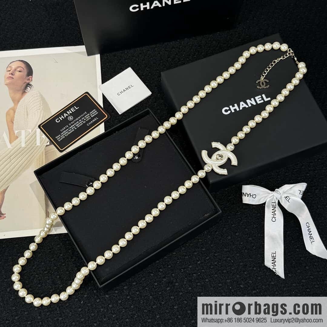 ❗️New ❗️☀️ new ☑️ Chanel double c pearl coco necklace sweater chain ☀️