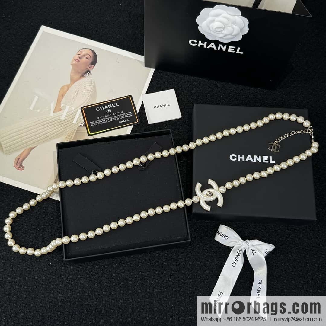 ❗️New ❗️☀️ new ☑️ Chanel double c pearl coco necklace sweater chain ☀️
