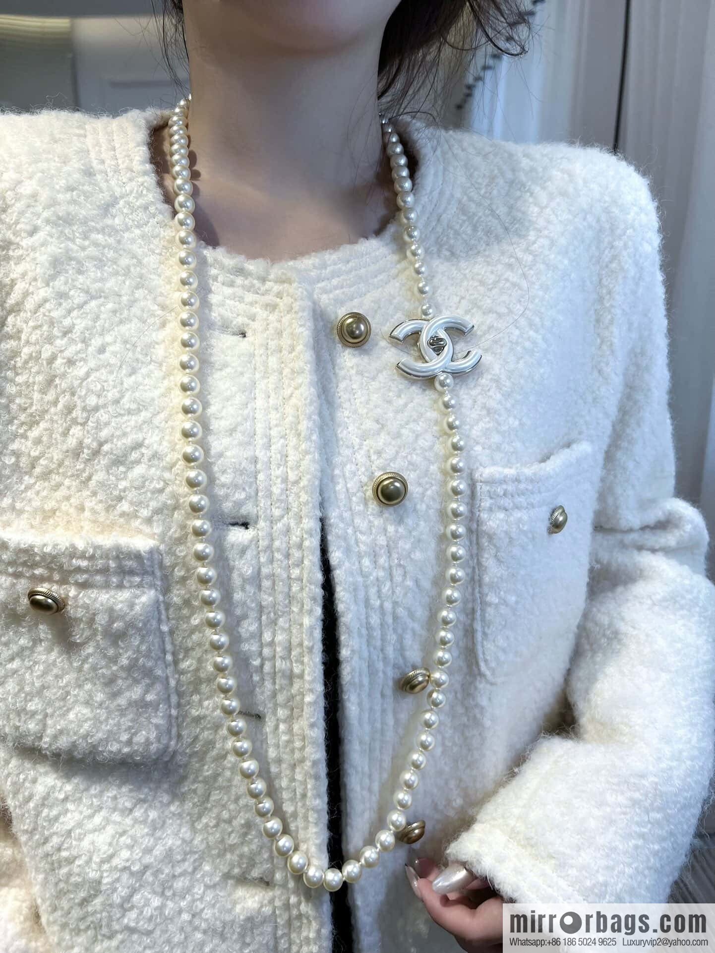 ❗️New ❗️☀️ new ☑️ Chanel double c pearl coco necklace sweater chain ☀️