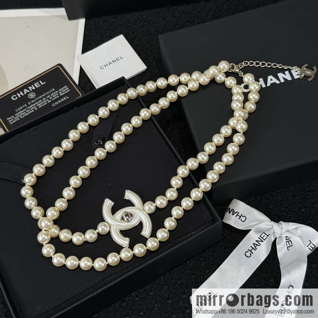 ❗️New ❗️☀️ new ☑️ Chanel double c pearl coco necklace sweater chain ☀️