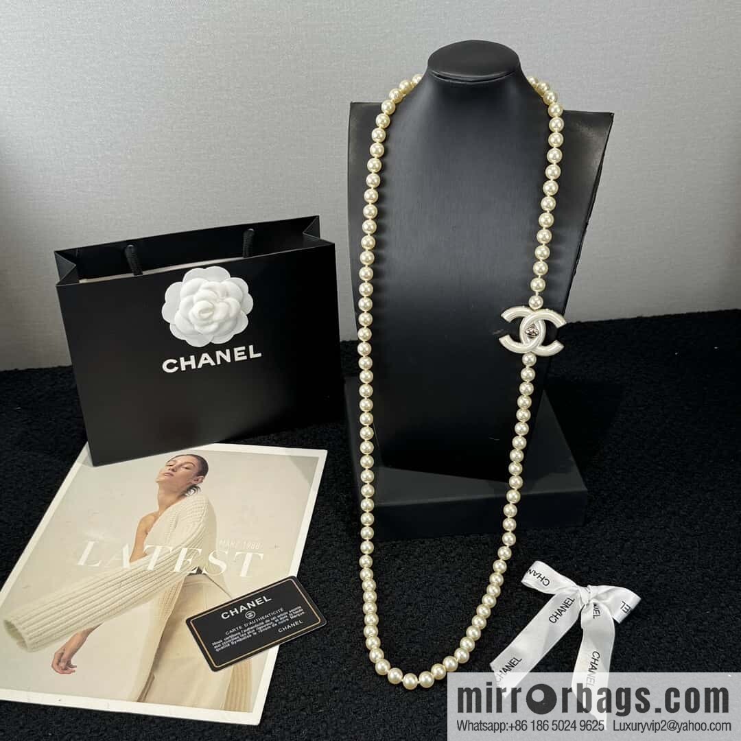 ❗️New ❗️☀️ new ☑️ Chanel double c pearl coco necklace sweater chain ☀️