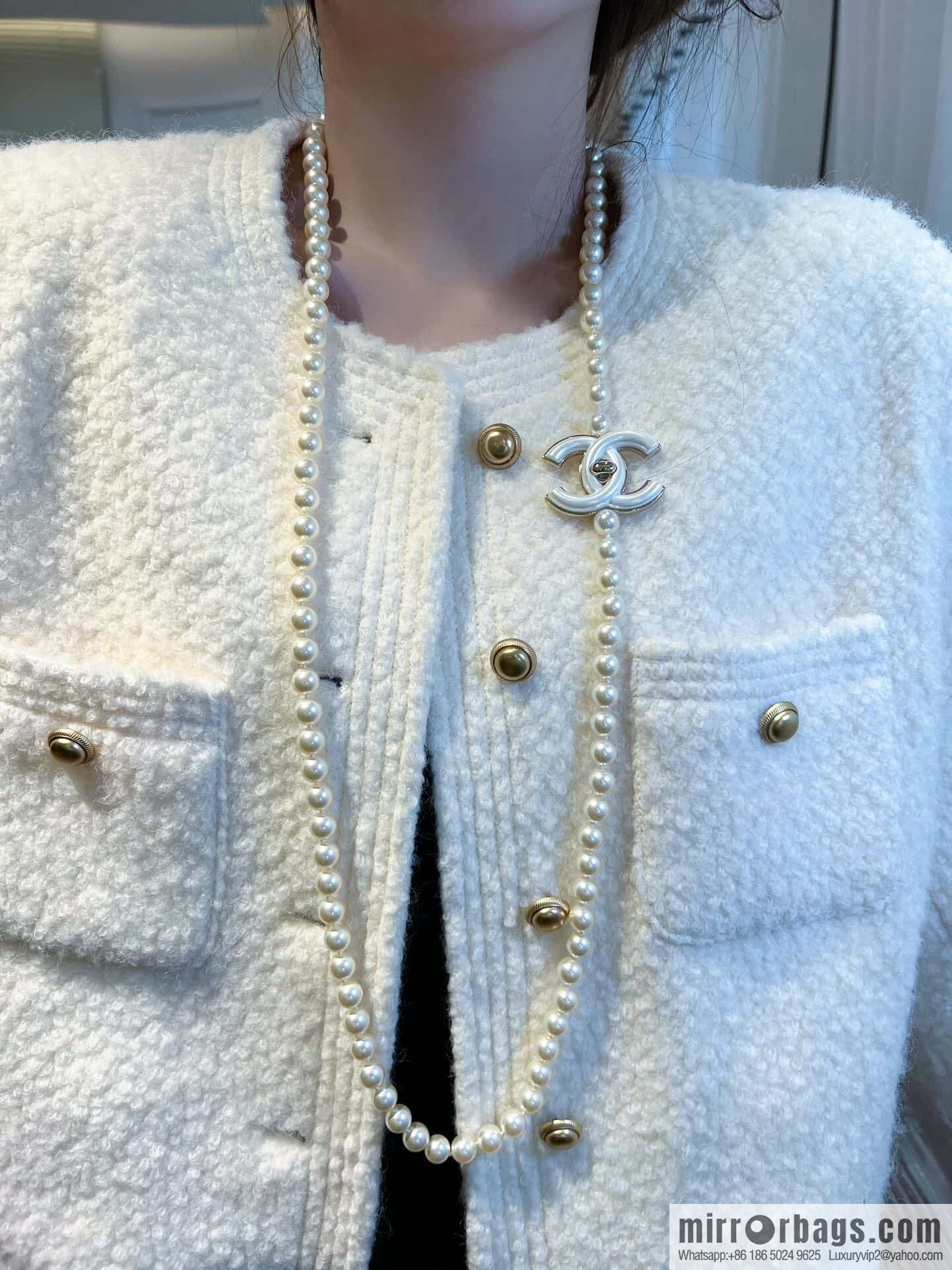 ❗️New ❗️☀️ new ☑️ Chanel double c pearl coco necklace sweater chain ☀️