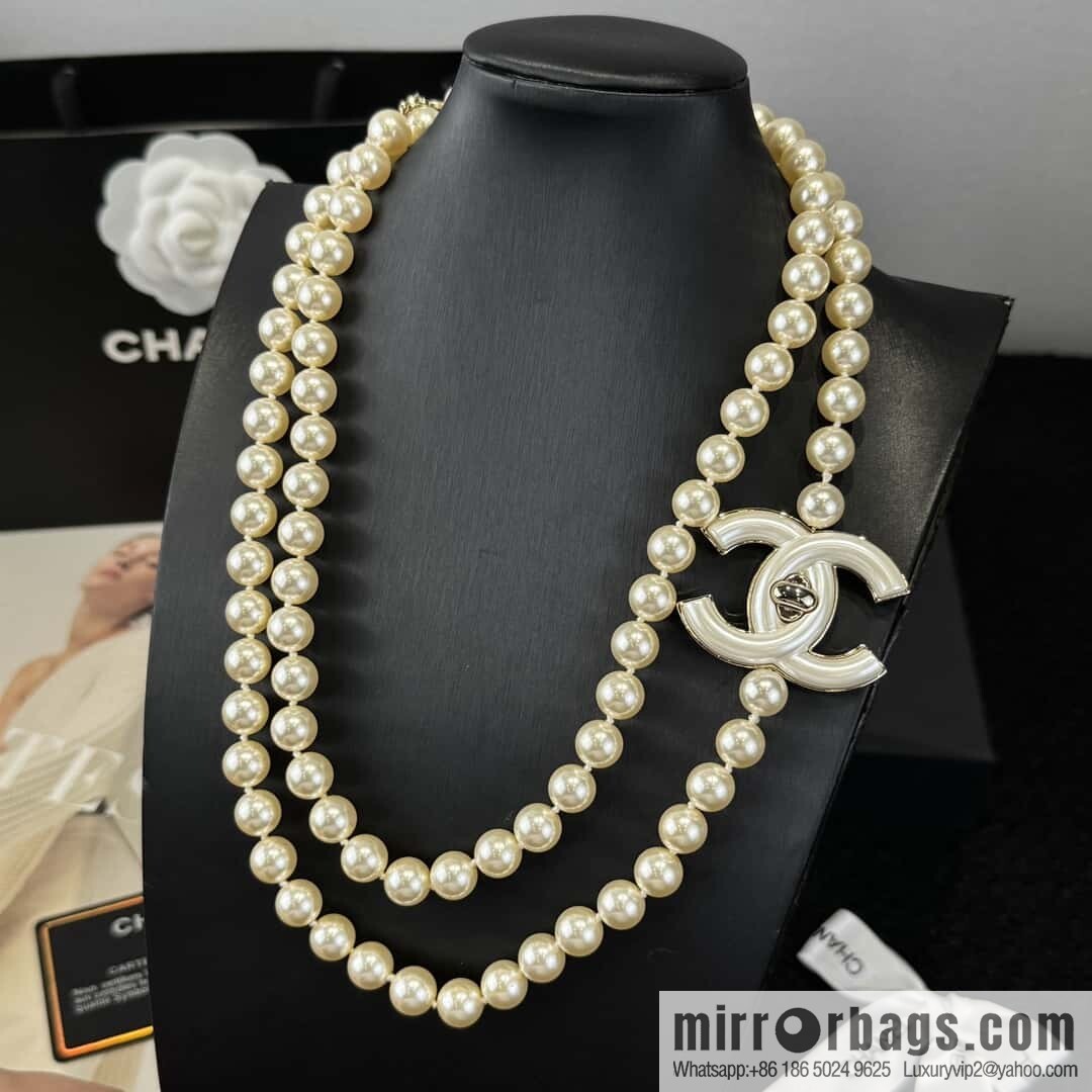 ❗️New ❗️☀️ new ☑️ Chanel double c pearl coco necklace sweater chain ☀️