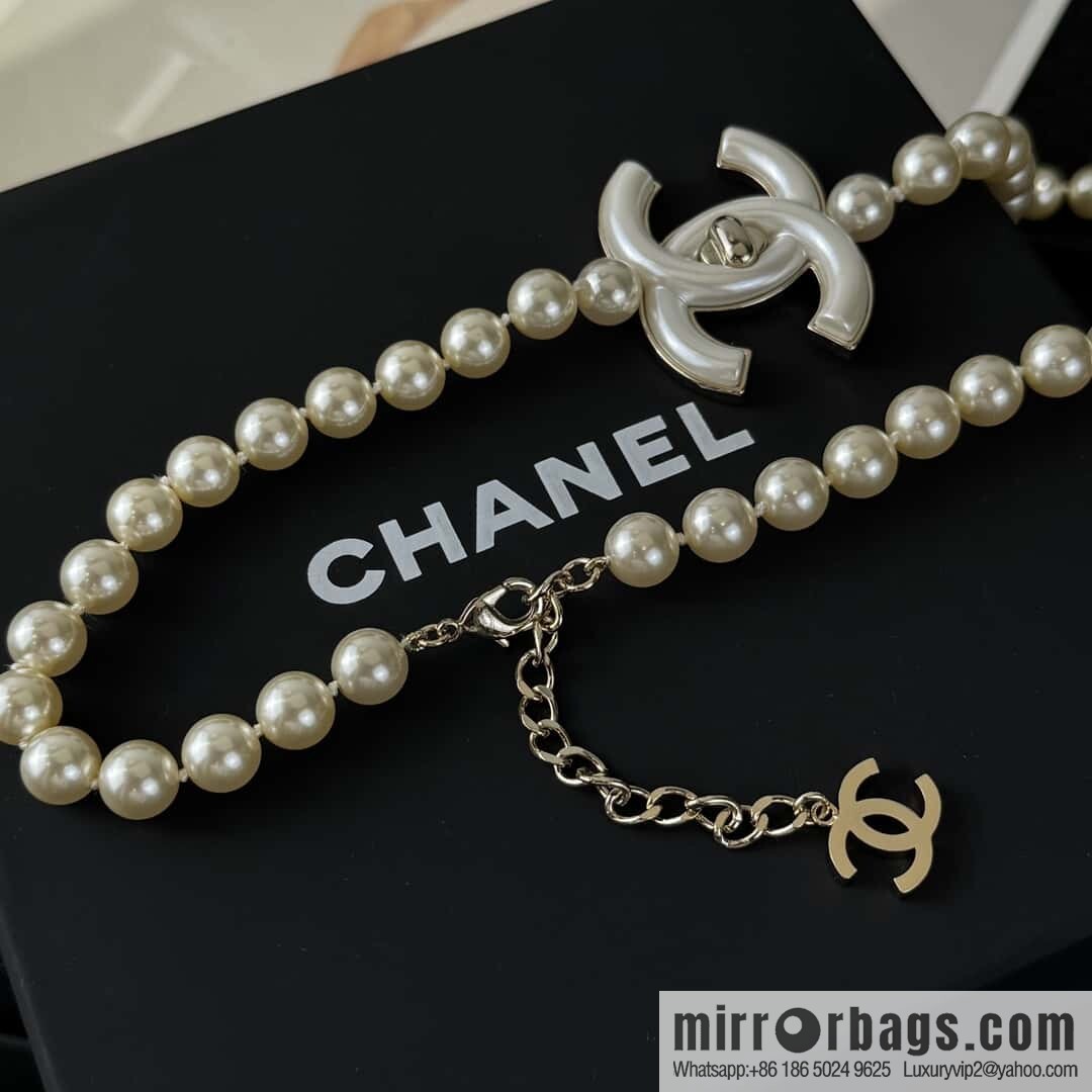 ❗️New ❗️☀️ new ☑️ Chanel double c pearl coco necklace sweater chain ☀️