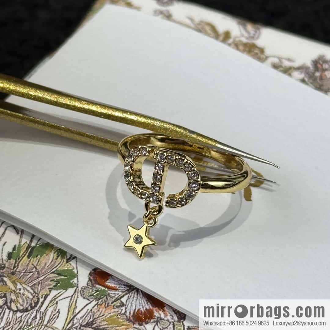 New ☑️ Dior full diamond CD pentagram ring