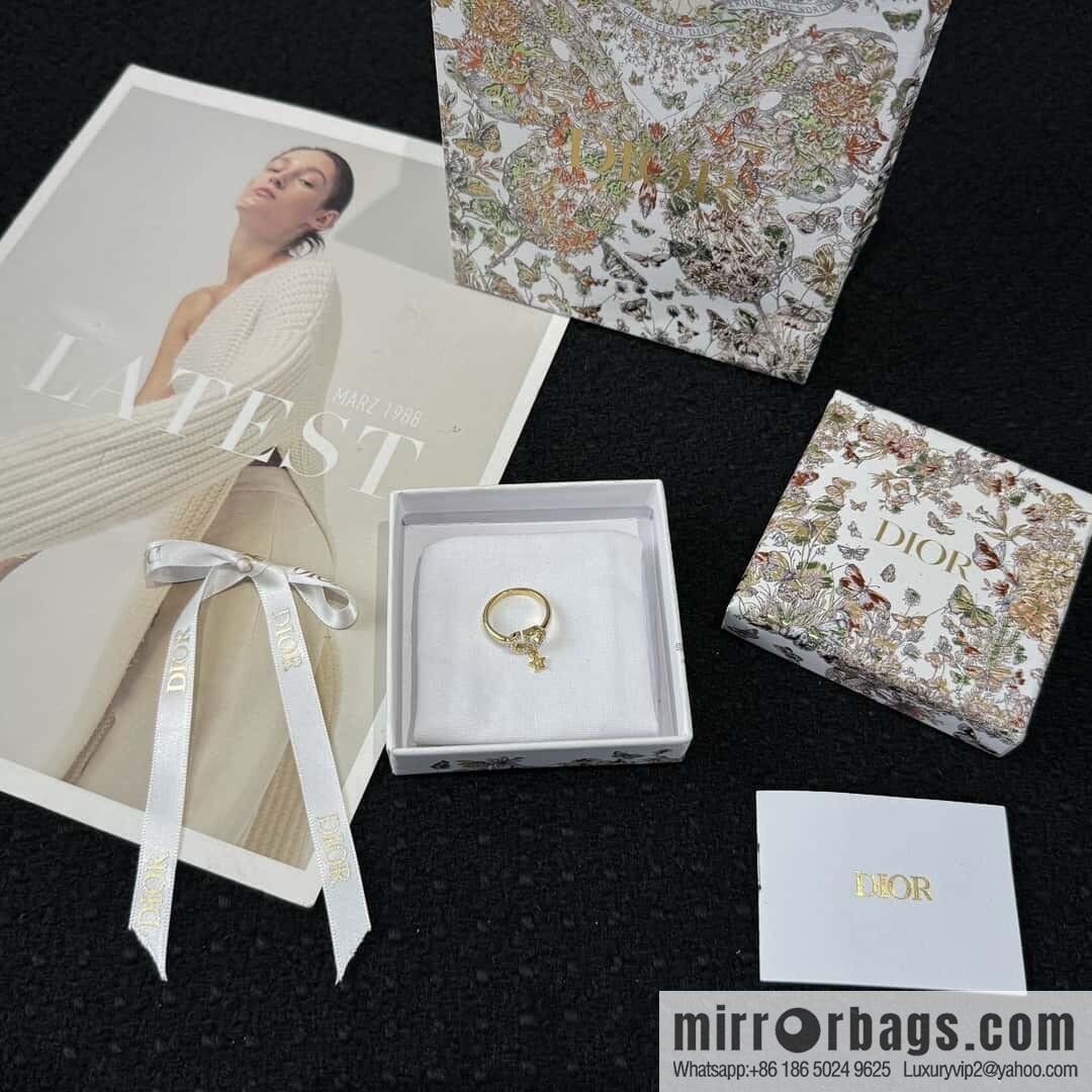 New ☑️ Dior full diamond CD pentagram ring