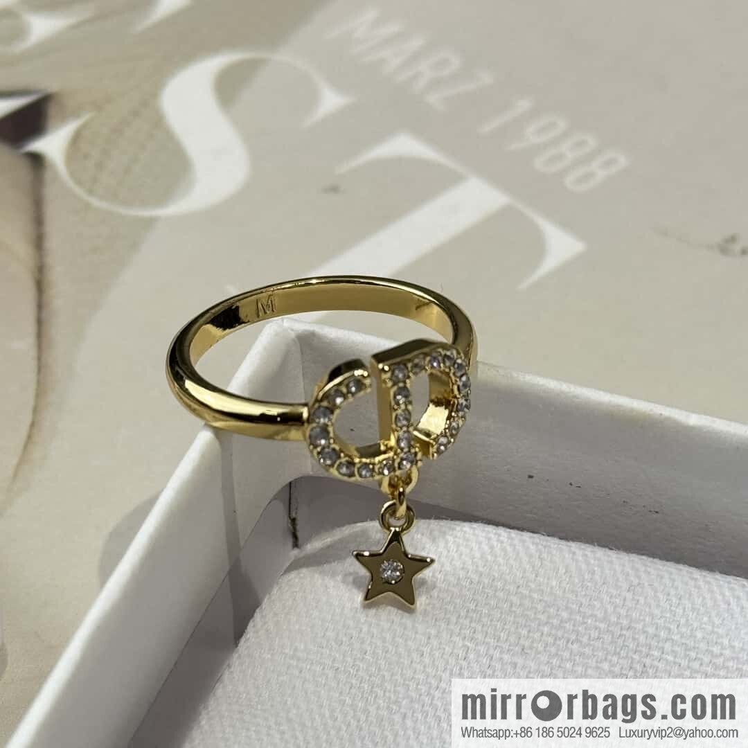 New ☑️ Dior full diamond CD pentagram ring