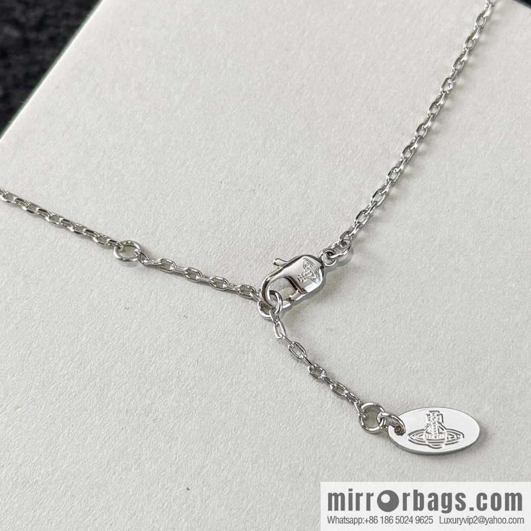❗️New ❗️ New ☑️ Vivienne Westwood Queen Mother Pin Full Diamond Saturn Necklace