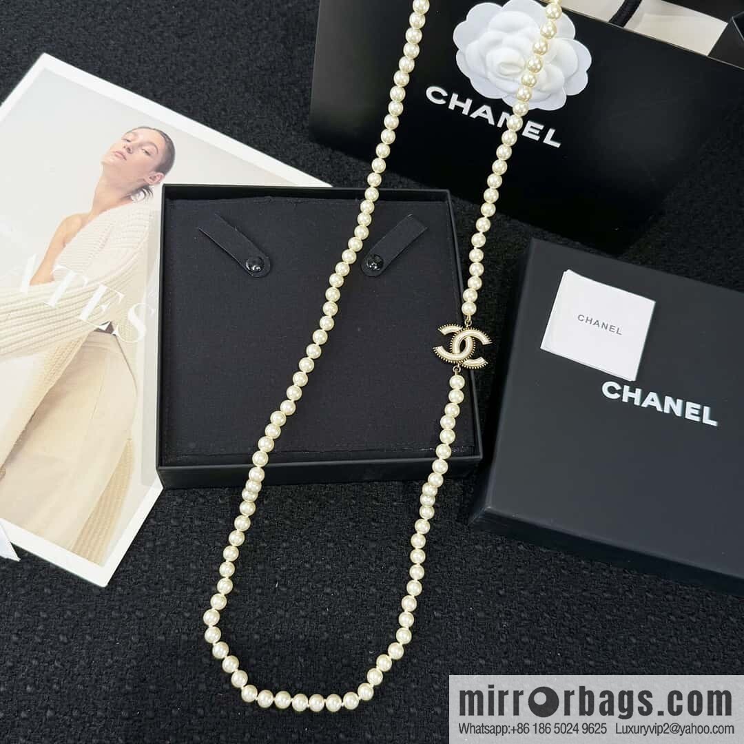 ❗️New ❗️ ☀️ New ☑️ Chanel Double C Pearl Necklace Sweater Chain ☀️