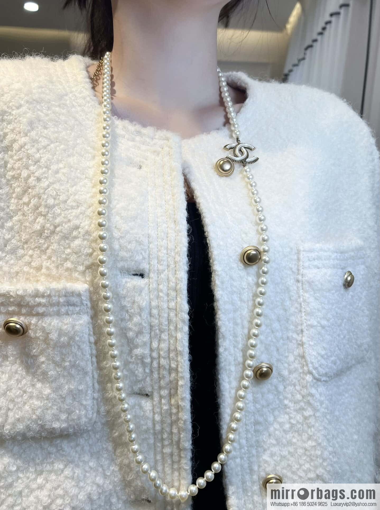 ❗️New ❗️ ☀️ New ☑️ Chanel Double C Pearl Necklace Sweater Chain ☀️
