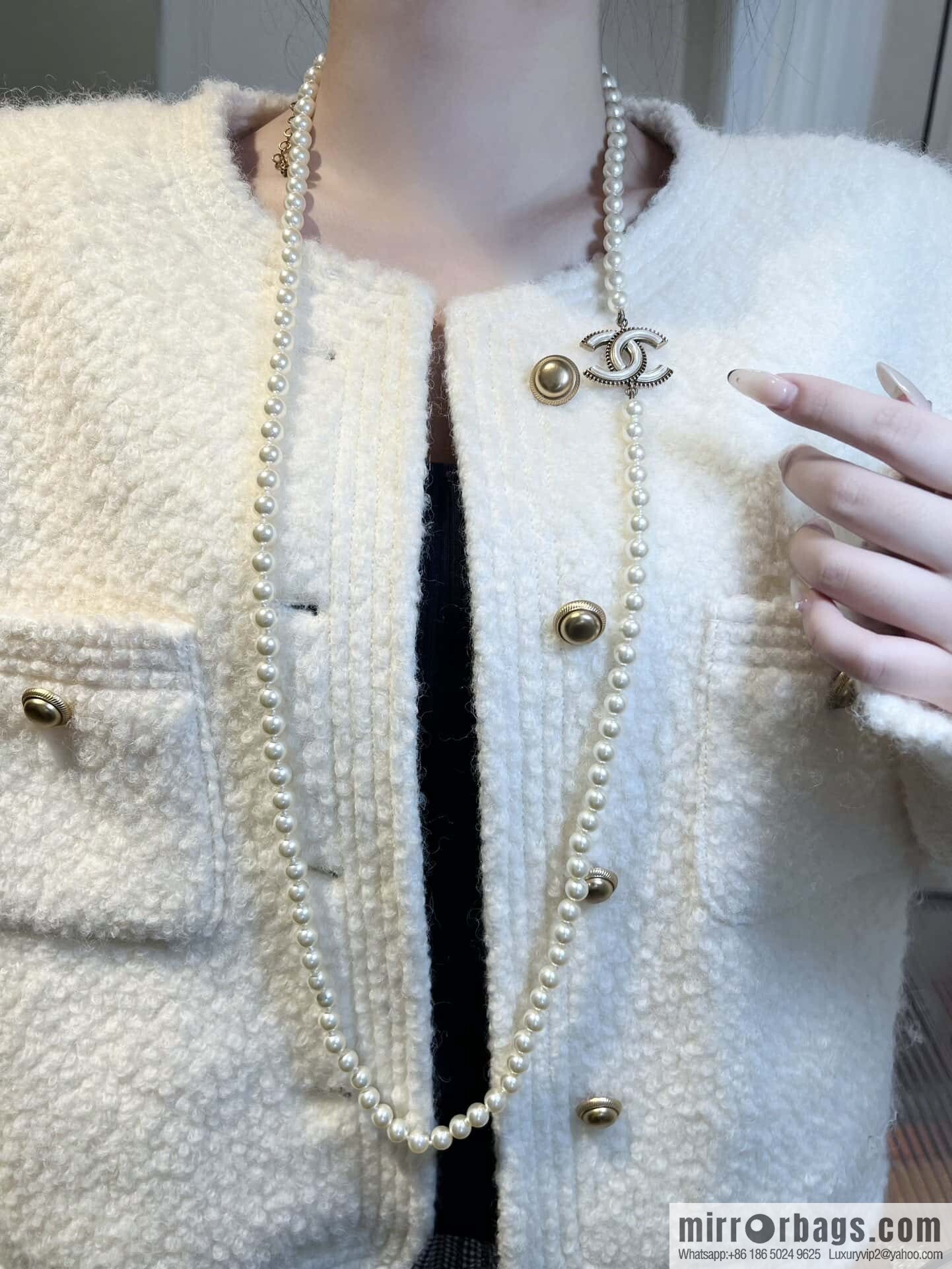 ❗️New ❗️ ☀️ New ☑️ Chanel Double C Pearl Necklace Sweater Chain ☀️