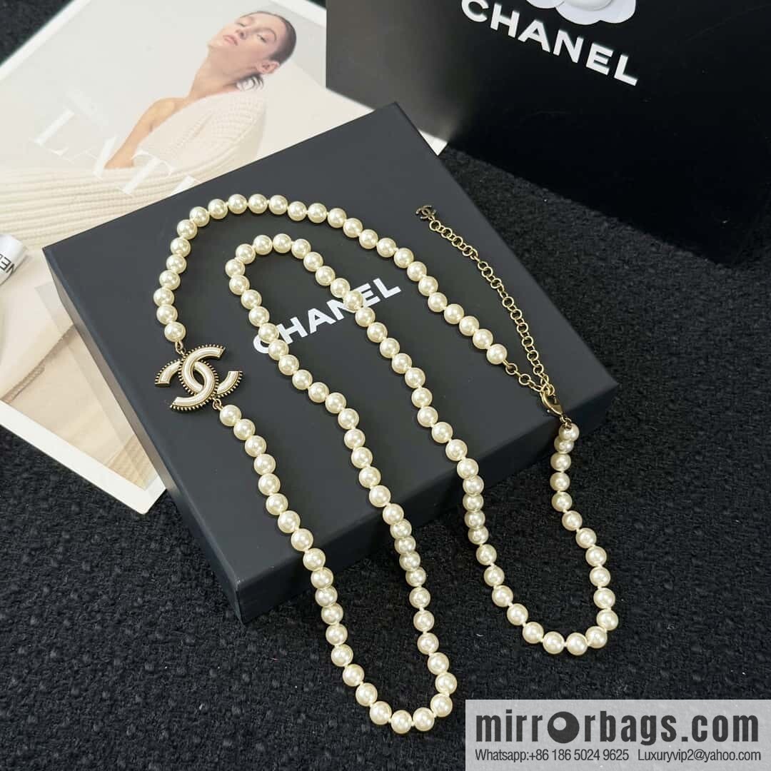 ❗️New ❗️ ☀️ New ☑️ Chanel Double C Pearl Necklace Sweater Chain ☀️
