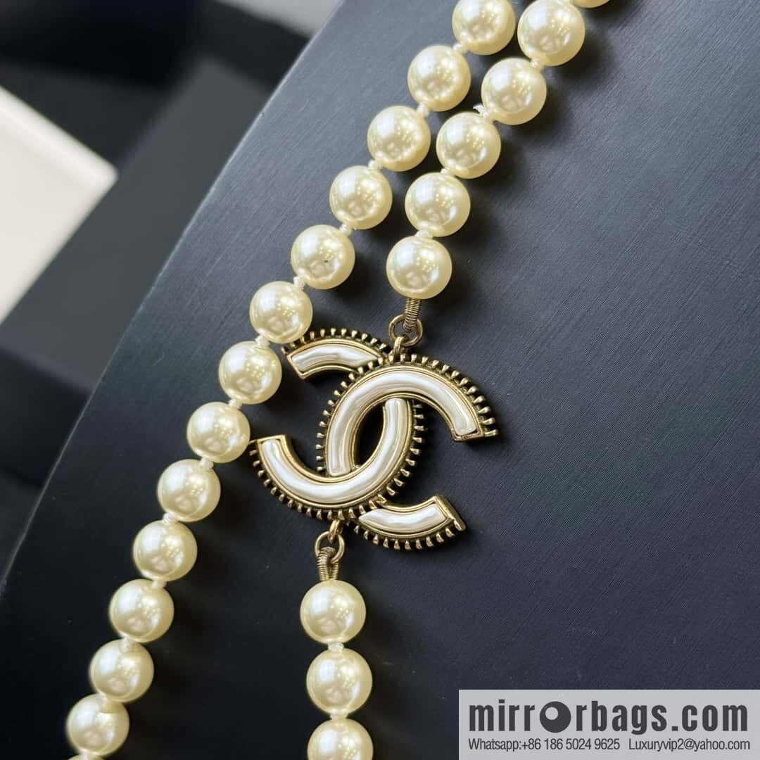 ❗️New ❗️ ☀️ New ☑️ Chanel Double C Pearl Necklace Sweater Chain ☀️