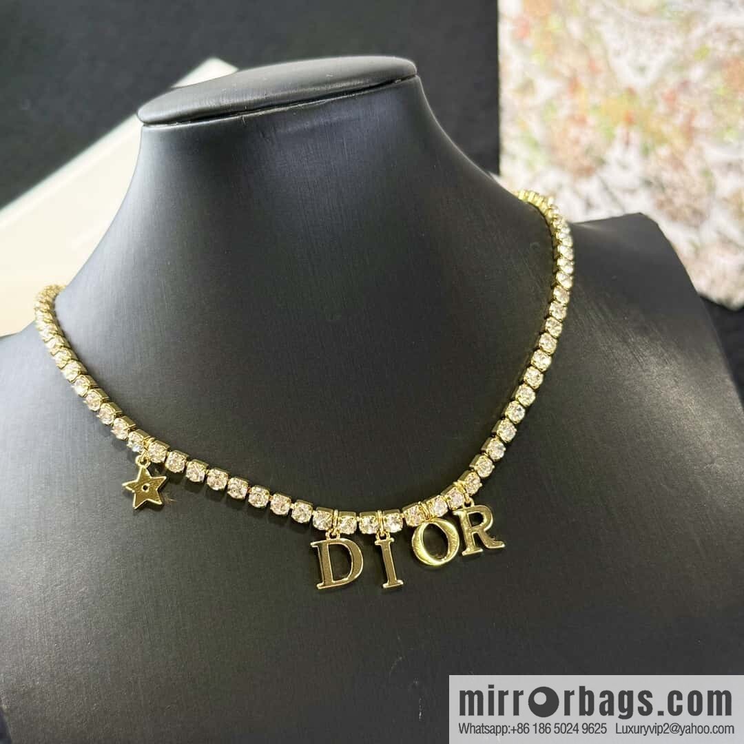 New ☑️ Dior tassel letter full diamond necklace