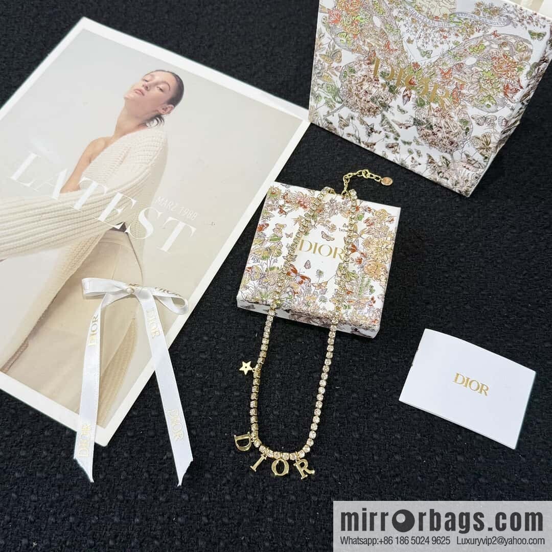 New ☑️ Dior tassel letter full diamond necklace