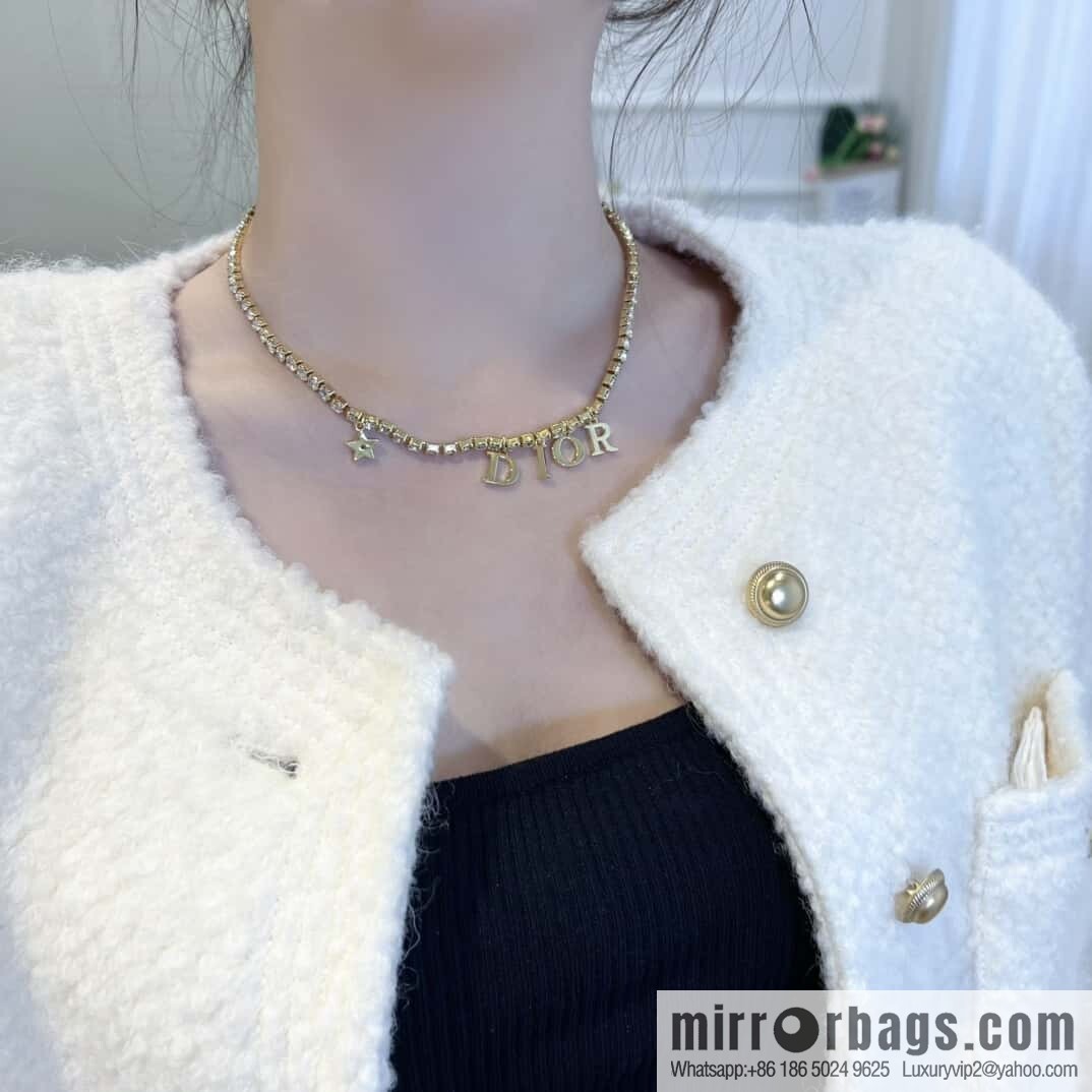 New ☑️ Dior tassel letter full diamond necklace