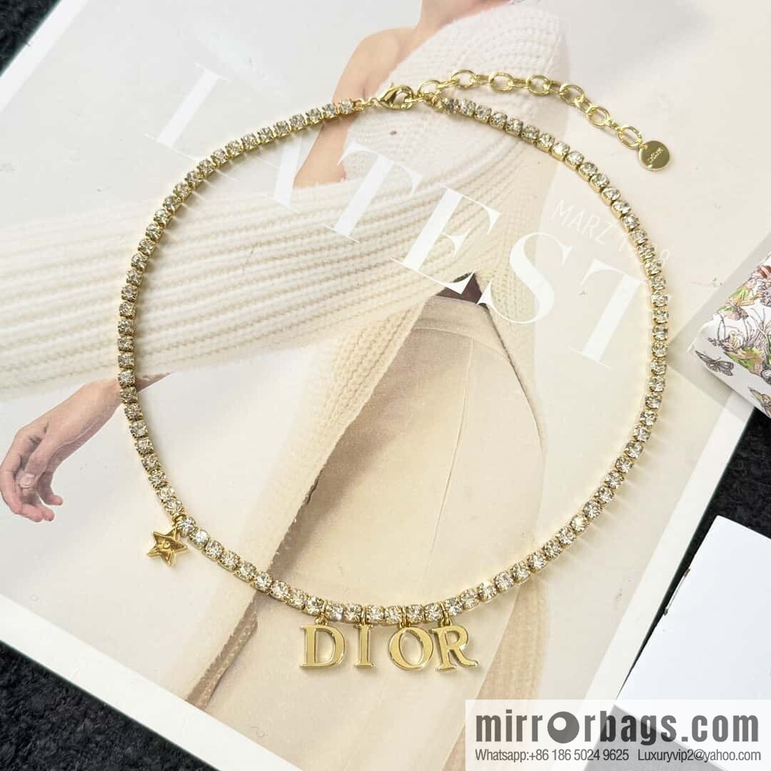 New ☑️ Dior tassel letter full diamond necklace