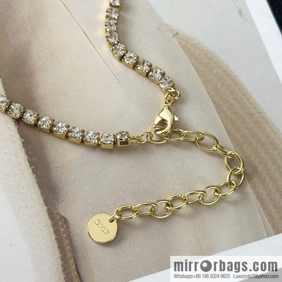 New ☑️ Dior tassel letter full diamond necklace