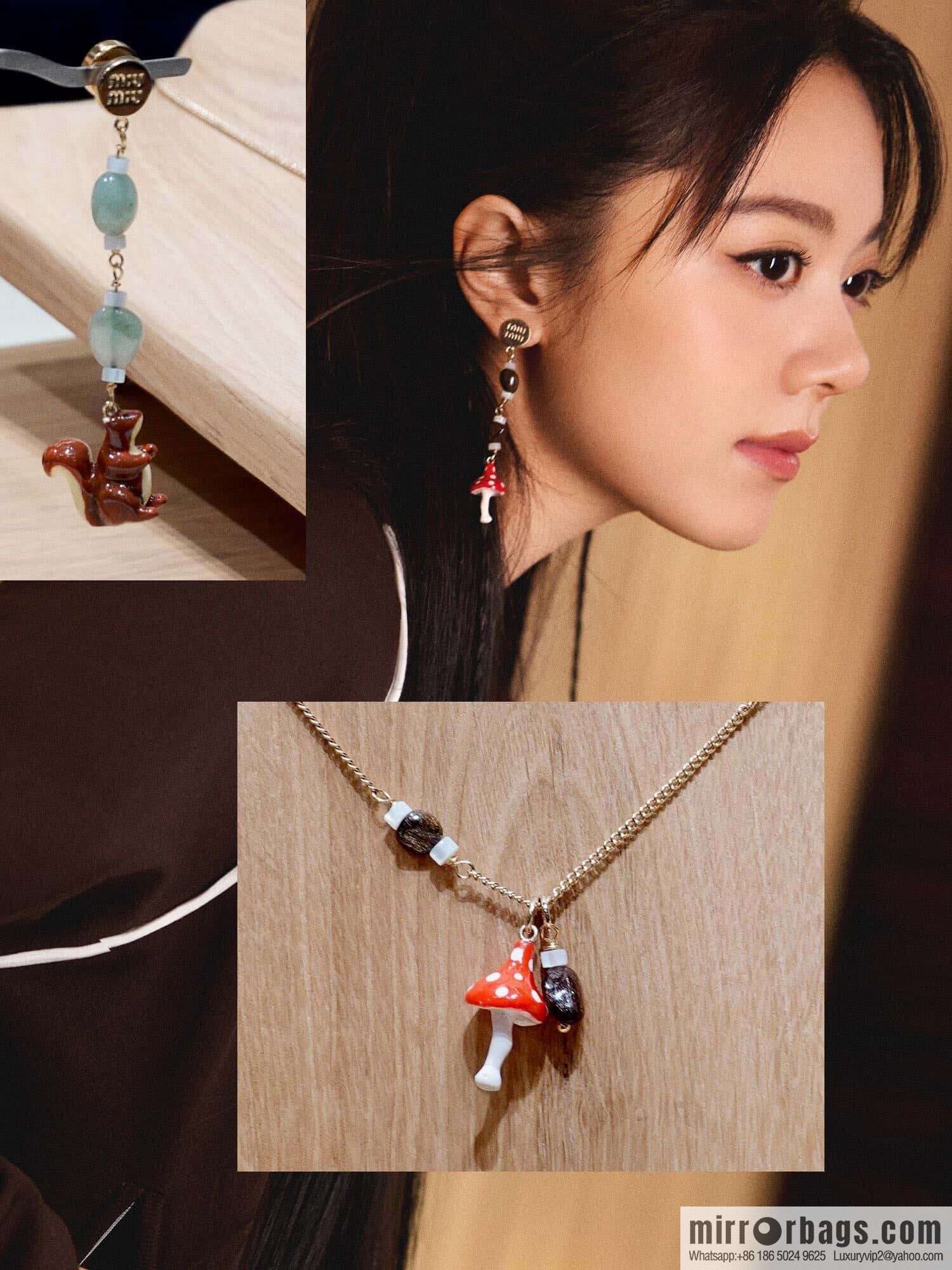 ❗️New ❗️ [Style] MIU MIU Squirrel Mushroom Stud Earrings