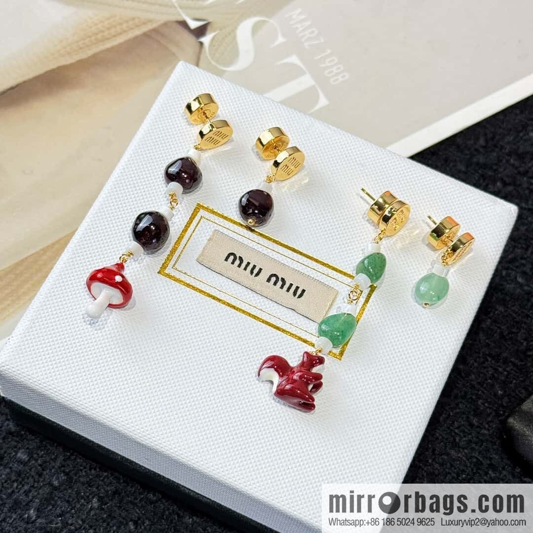 ❗️New ❗️ [Style] MIU MIU Squirrel Mushroom Stud Earrings