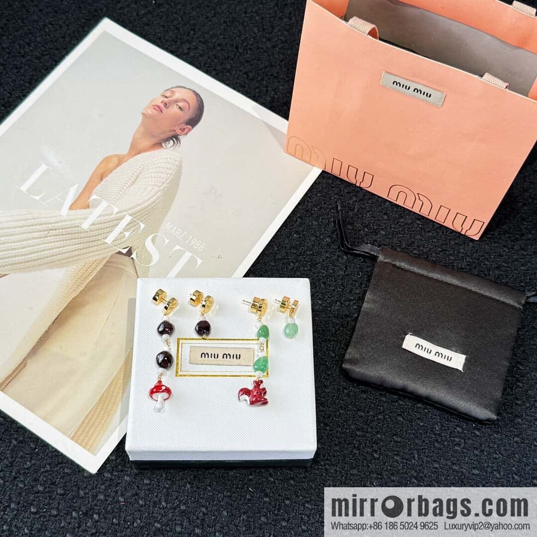 ❗️New ❗️ [Style] MIU MIU Squirrel Mushroom Stud Earrings