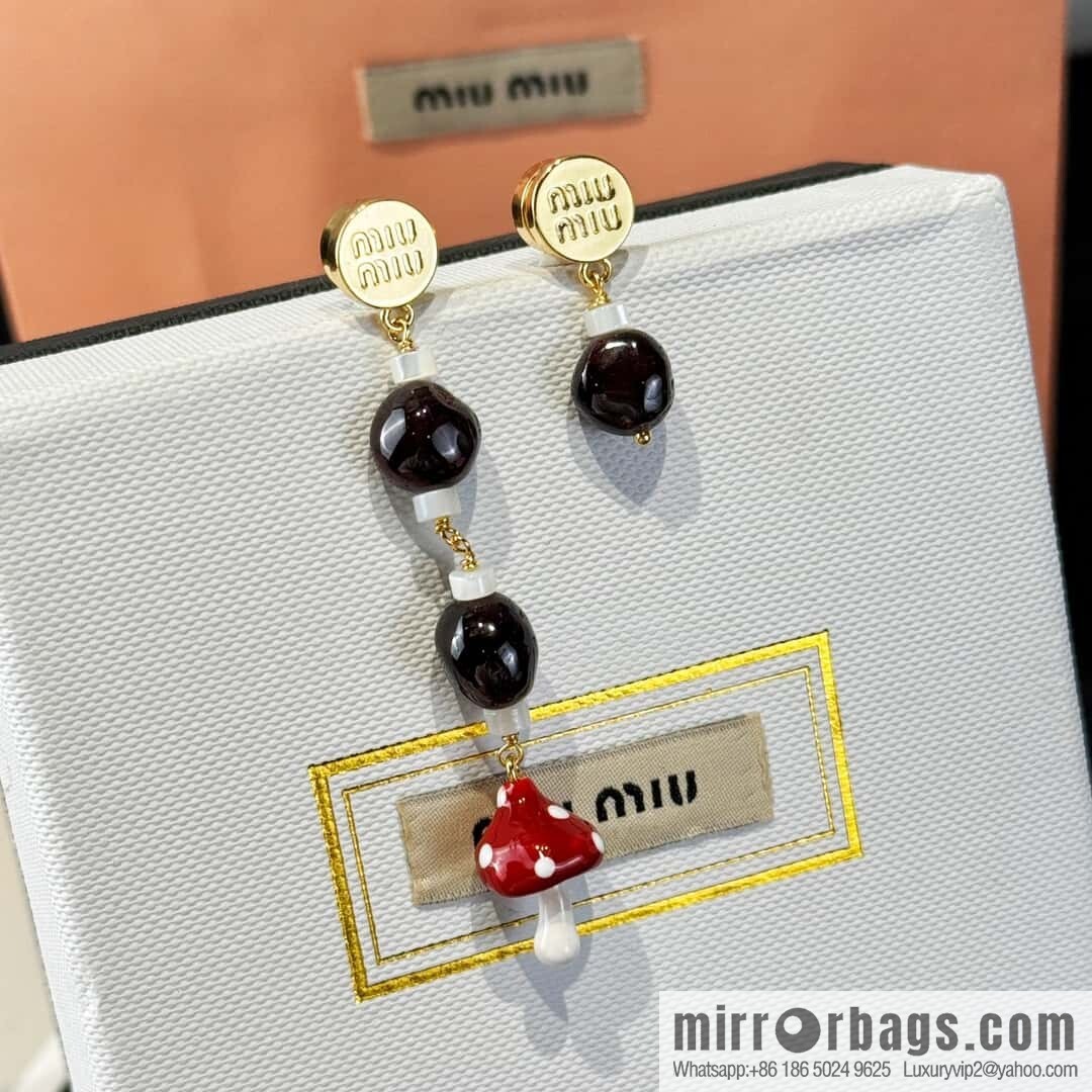 ❗️New ❗️ [Style] MIU MIU Squirrel Mushroom Stud Earrings