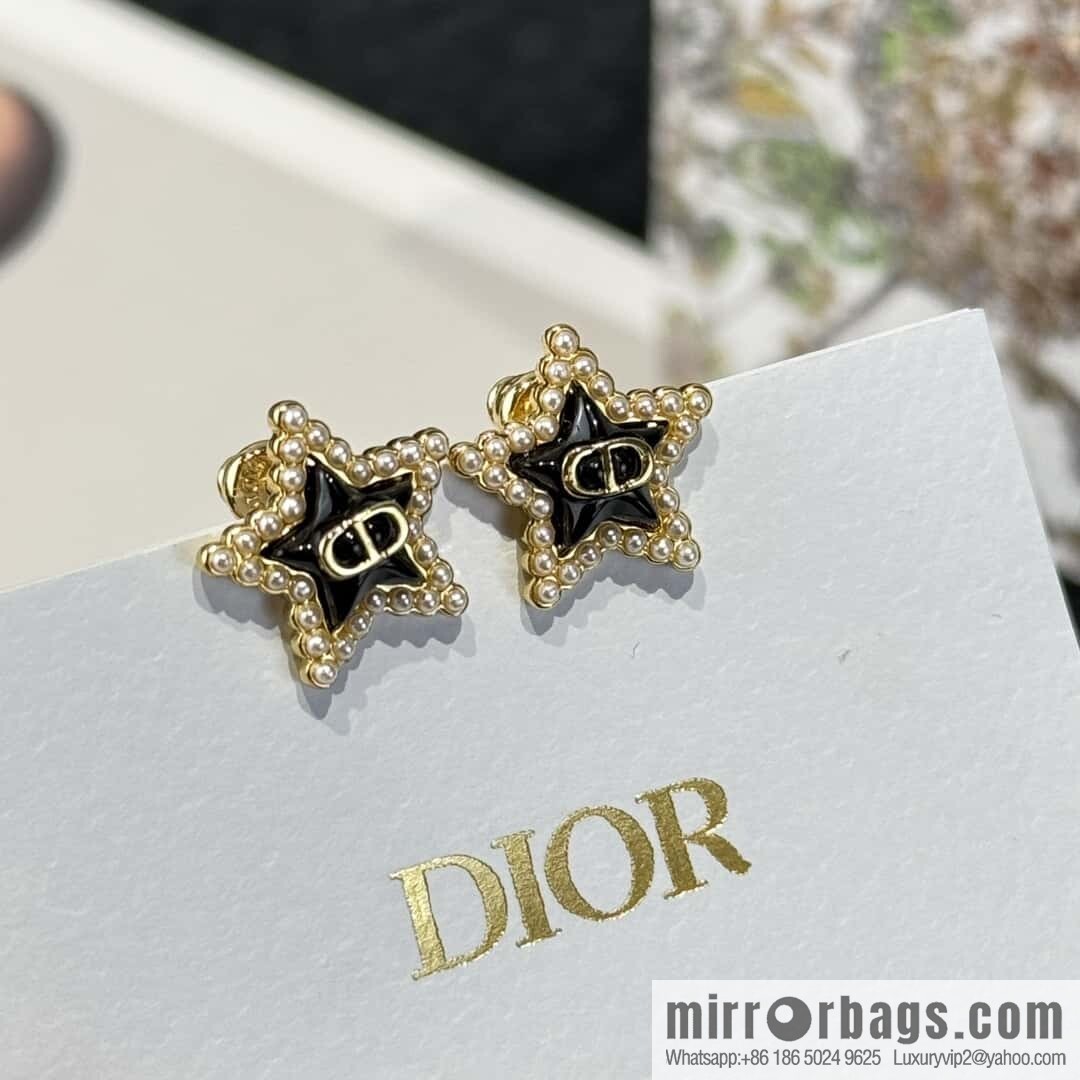 ❗️New ❗️☀️ New ☑️ Dior pearl pentagram ⭐ star stud earrings ☀️