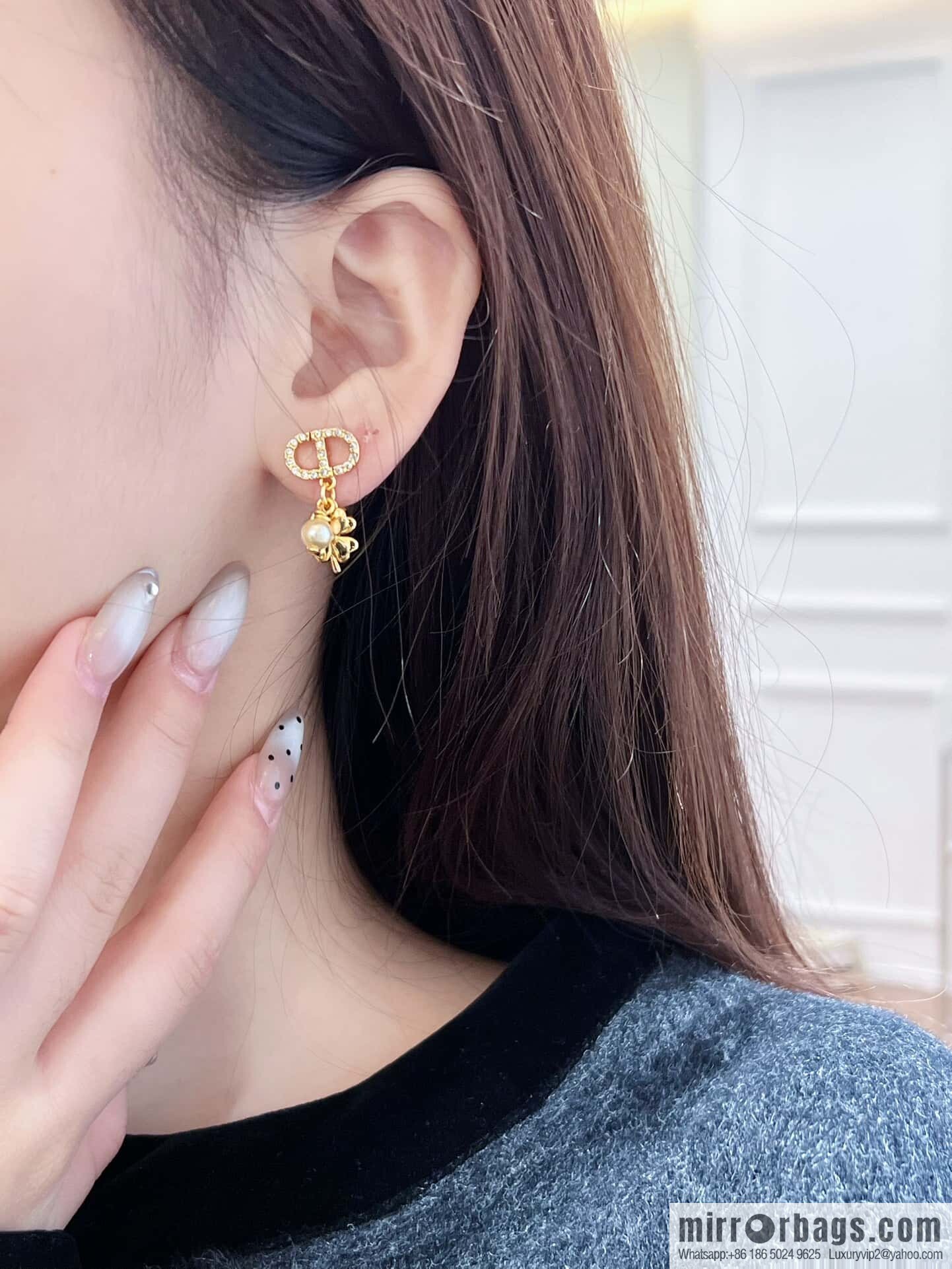 ❗️New ❗️ ☀️ New ☑️ Dior Pearl CD Clover Earrings ☀️