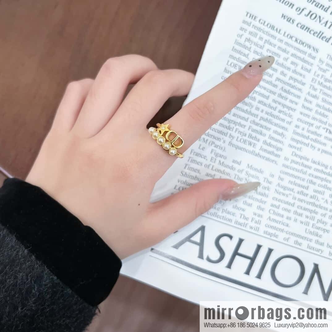 ❗️New ❗️ ☀️ New ☑️ Dior Pearl CD Pentagram Ring ☀️