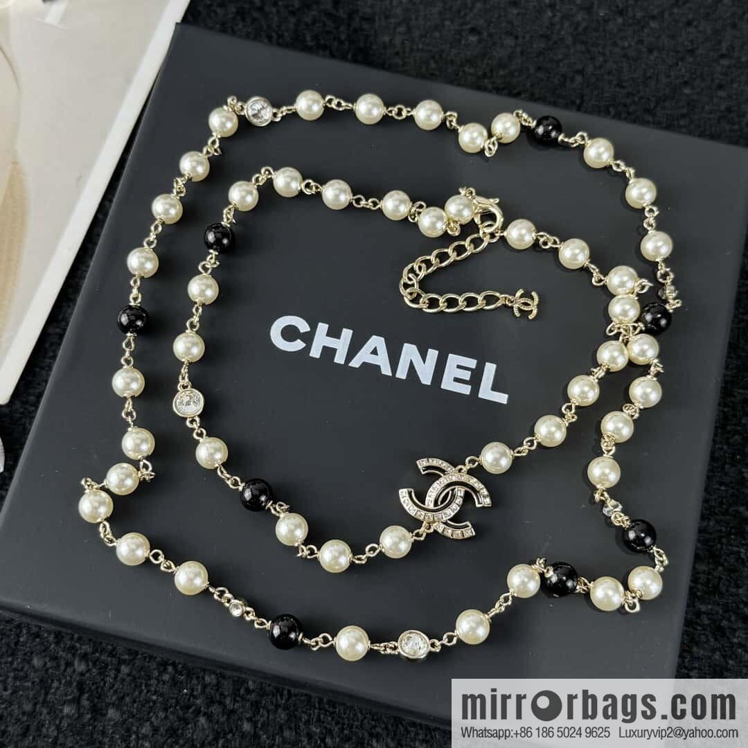 ❗️New ❗️ ☀️ New ☑️ Chanel Double C Pearl Sweater Chain Necklace ☀️