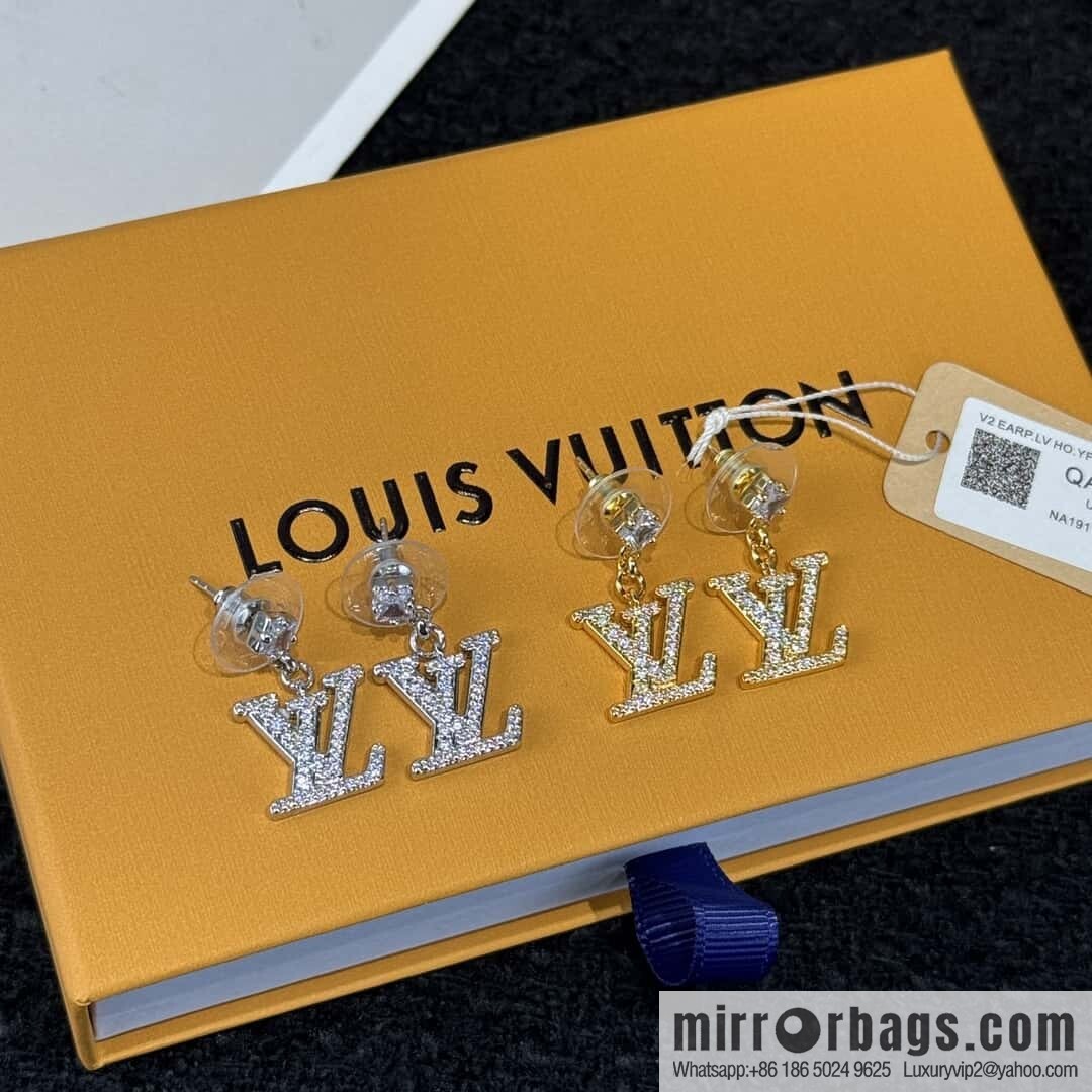 ❗️New ❗️ ☀ Original ☀ Louis Vuitton LV full diamond letter stud earrings ☀