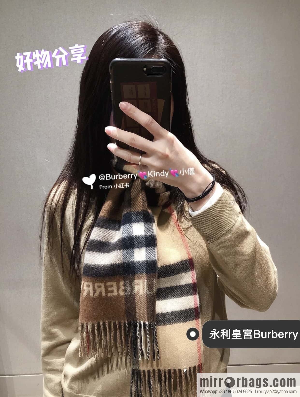 ๐๐๐๐๐๐๐แฆโข two-tone contrast plaid cashmere scarf | | Camel