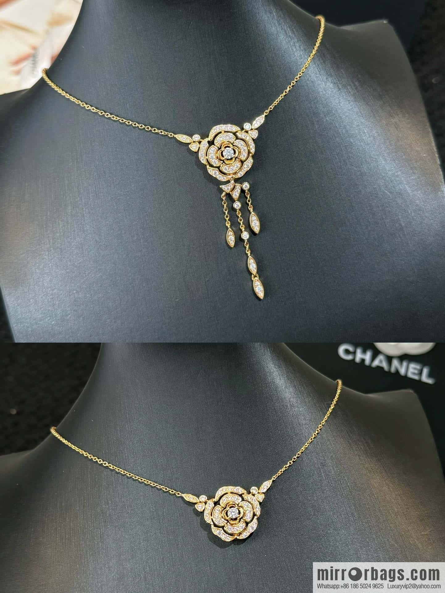 ☀️New ☑️ Chanel fringed camellia necklace
