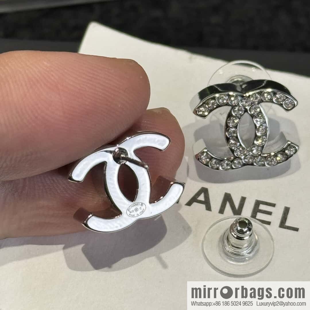 ❗️New ❗️☀️ new ☑️ Chanel C1 double c full diamond stud earrings ☀️