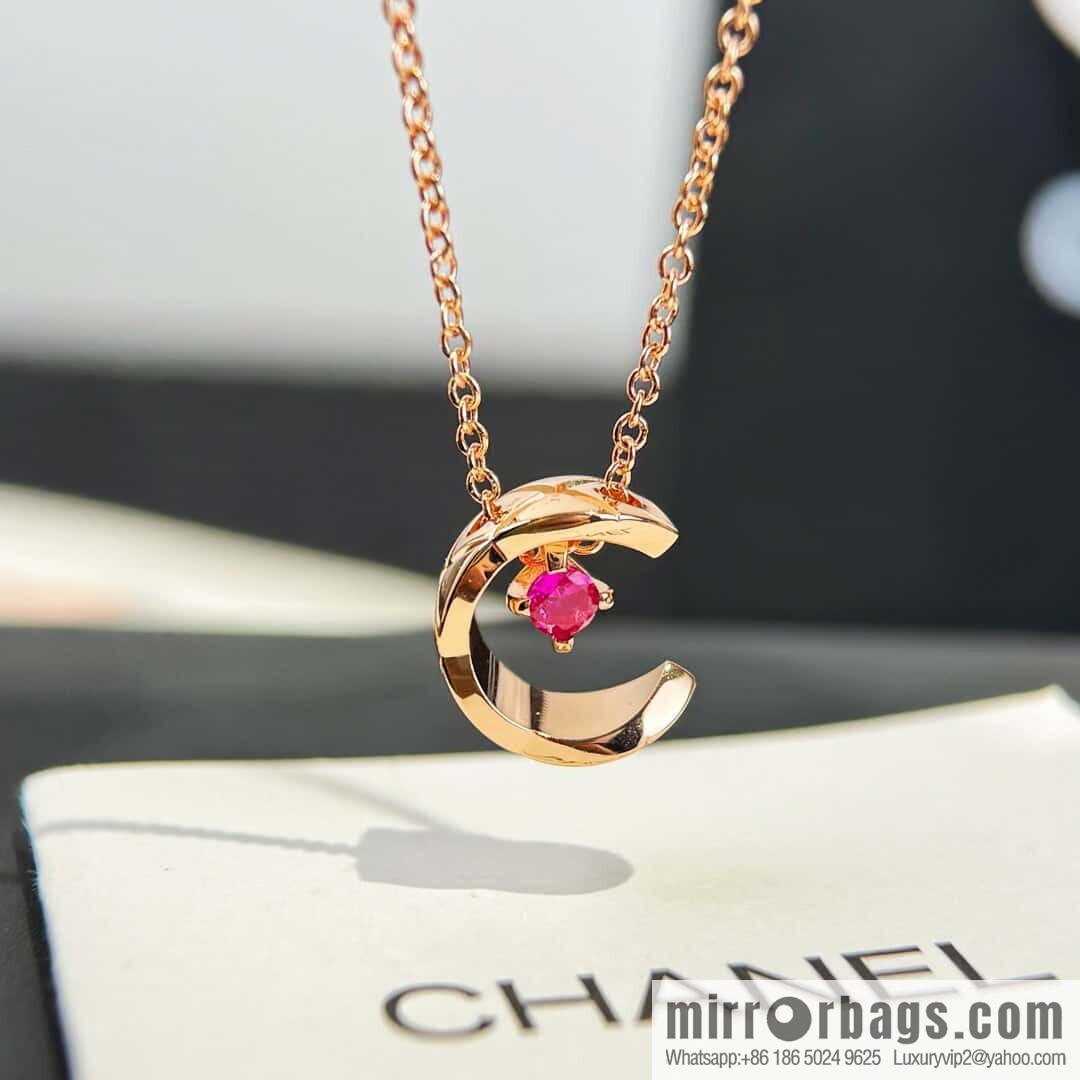 ❗️New ❗️ New ☑️ Chanel coco crush series red diamond water ice moon, moon necklace