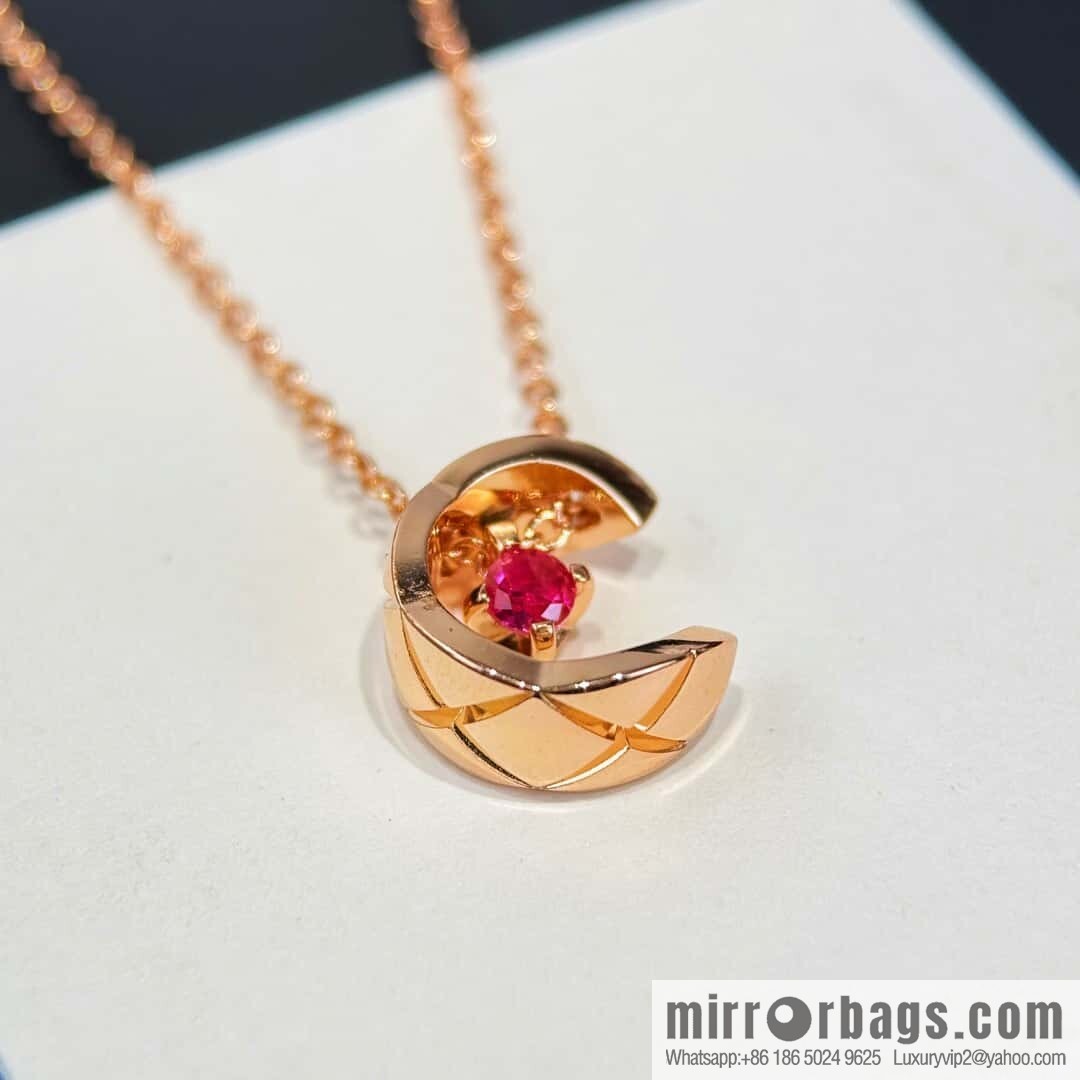 ❗️New ❗️ New ☑️ Chanel coco crush series red diamond water ice moon, moon necklace