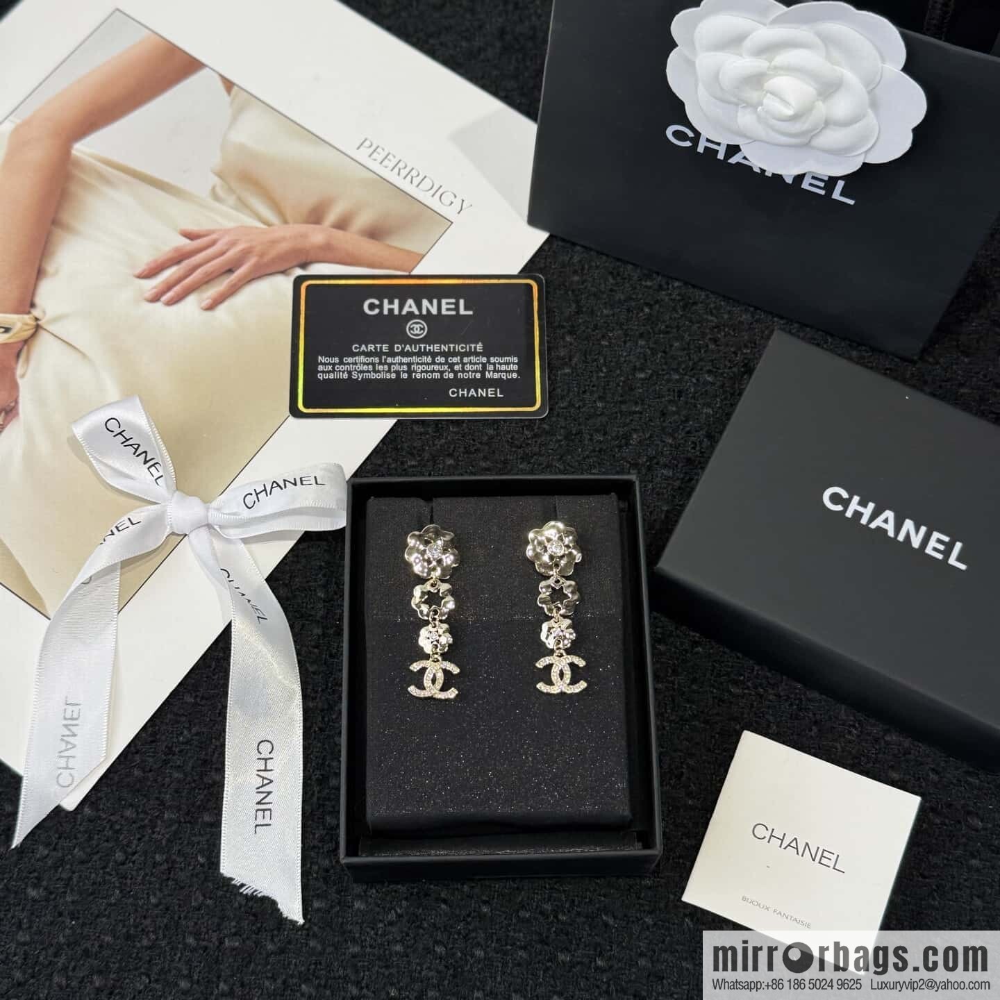 ❗️New ❗️☀️ New ☑️ Chanel C4 double c flower stud earrings ☀️