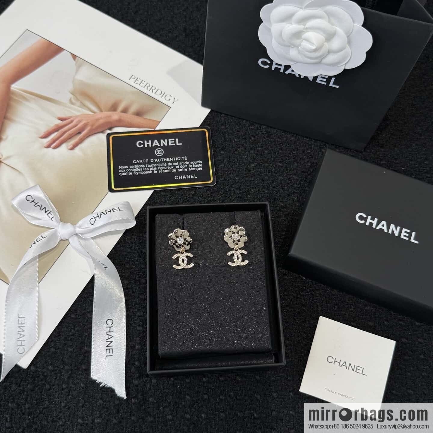 ❗️New ❗️☀️ New ☑️ Chanel C2 double c flower stud earrings ☀️