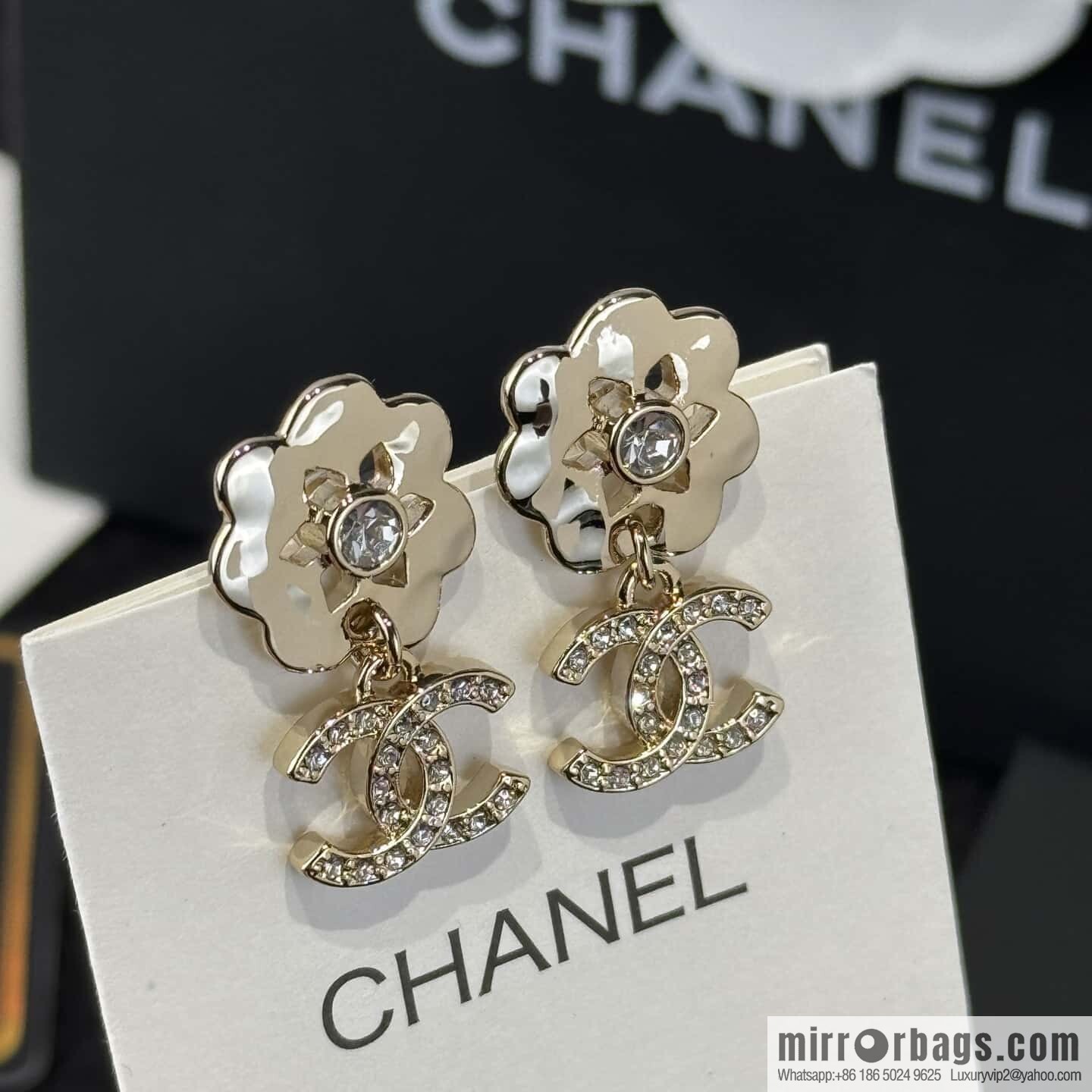 ❗️New ❗️☀️ New ☑️ Chanel C2 double c flower stud earrings ☀️
