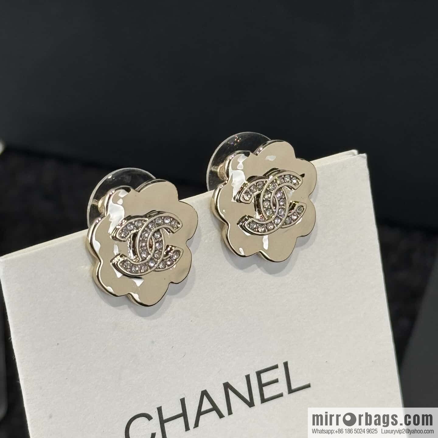 ❗️New ❗️☀️ New ☑️ Chanel C1 double c flower stud earrings ☀️